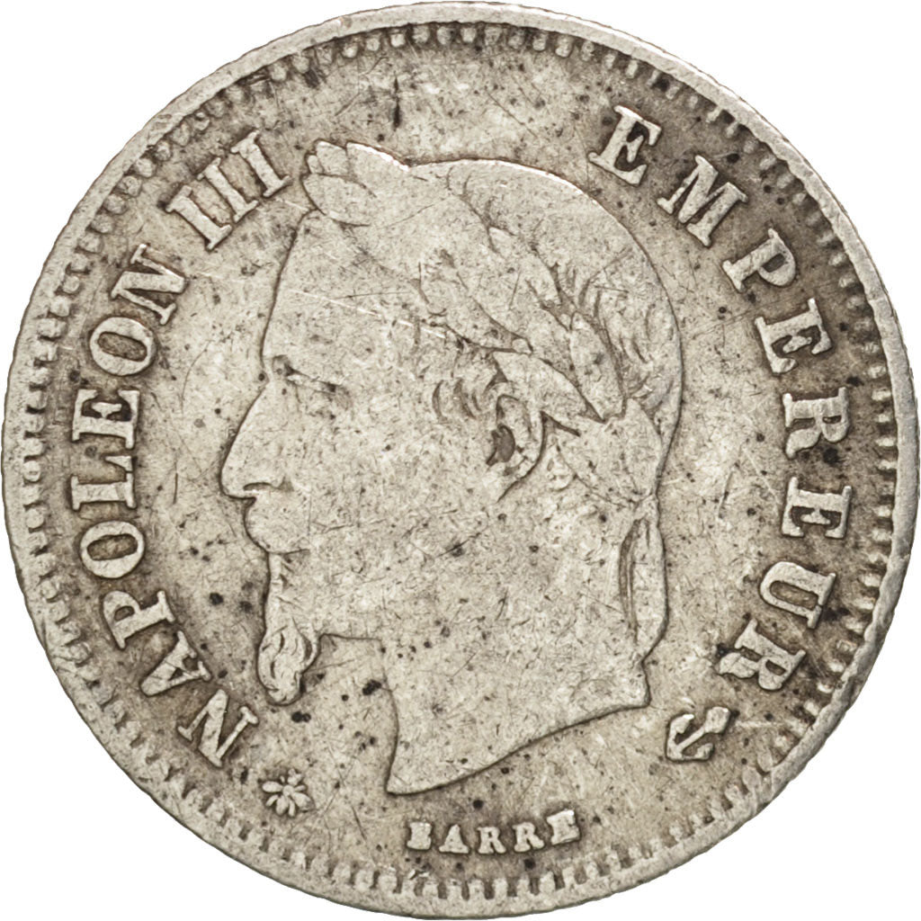 France, Napoleon III, 20 Centimes, 1866, Paris, F(12-15), Silver, KM:805.1