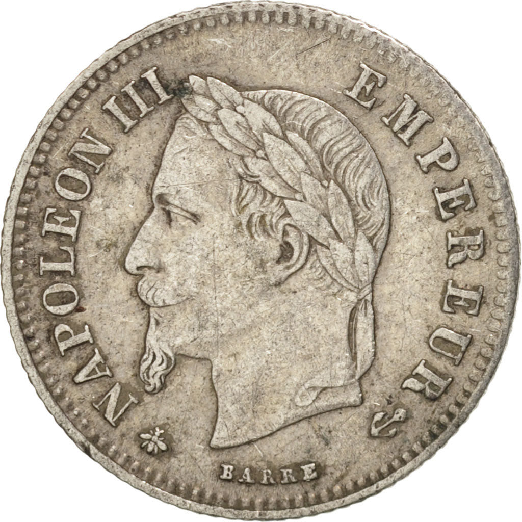 France, Napoleon III, 20 Centimes, 1866, Paris, EF(40-45), Silver, KM:805.1