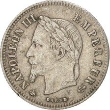France, Napoleon III, 20 Centimes, 1866, Paris, EF(40-45), Silver, KM:805.1