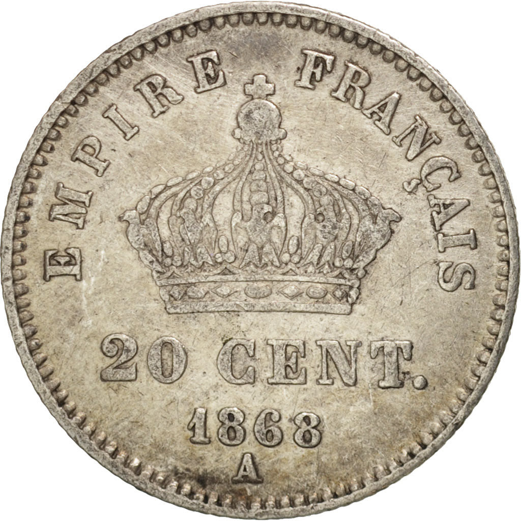 Munten, Frankrijk, Napoleon III, Napoléon III, 20 Centimes, 1868, Paris, FR+