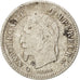 France, Napoleon III, 20 Centimes, 1867, Strasbourg, VF(20-25), Silver, KM:808.2