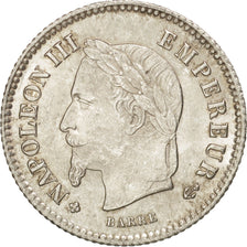 France, Napoleon III, 20 Centimes, 1867, Strasbourg, AU(50-53), Silver, KM:808.2