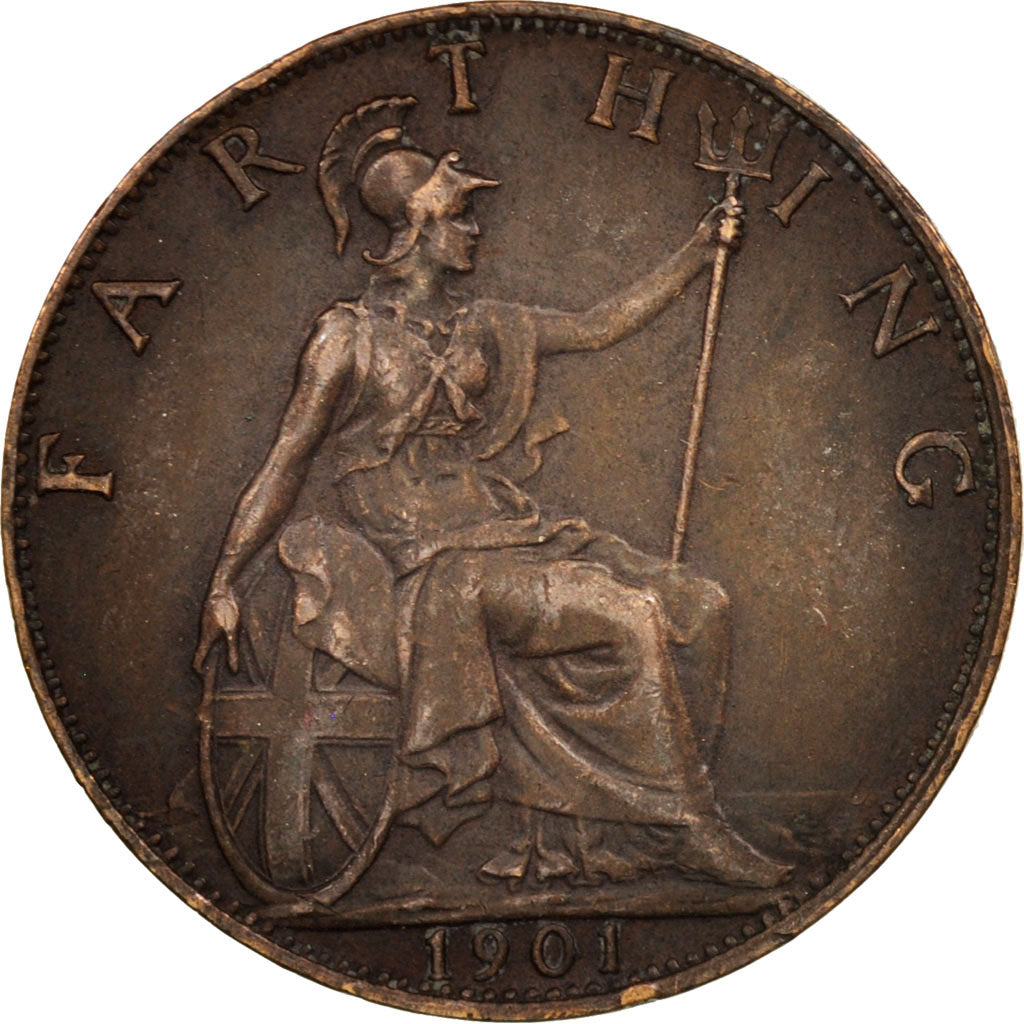 Great Britain, Victoria, Farthing, 1901, AU(50-53), Bronze, KM:788.2