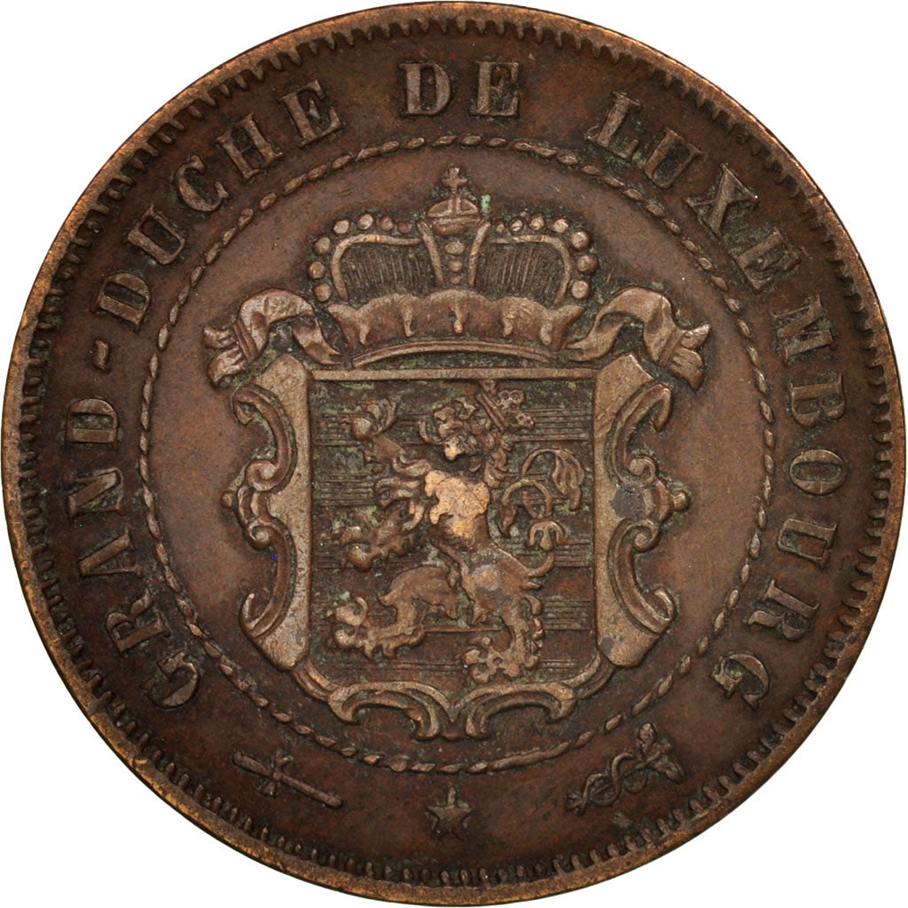 Luxembourg, William III, 2-1/2 Centimes, 1870, Utrecht, EF(40-45), Bronze, KM:21