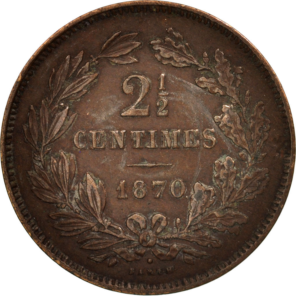 Luxembourg, William III, 2-1/2 Centimes, 1870, Utrecht, EF(40-45), Bronze, KM:21