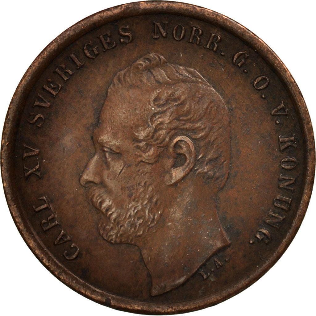 Sweden, Carl XV Adolf, Ore, 1861, EF(40-45), Bronze, KM:705
