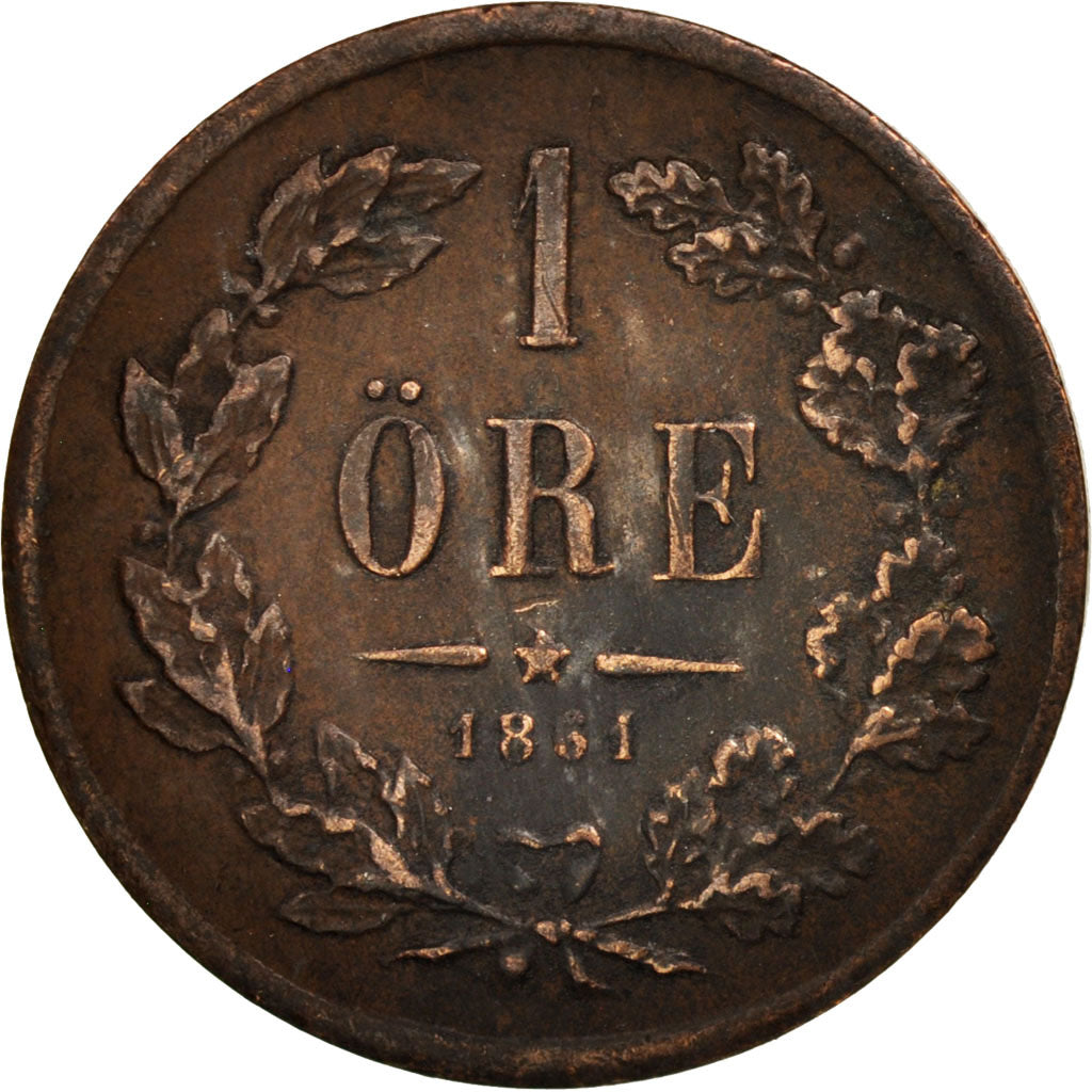 Sweden, Carl XV Adolf, Ore, 1861, EF(40-45), Bronze, KM:705