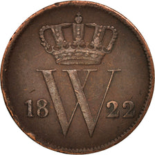Paesi Bassi, William I, Cent, 1822, MB, Rame, KM:47