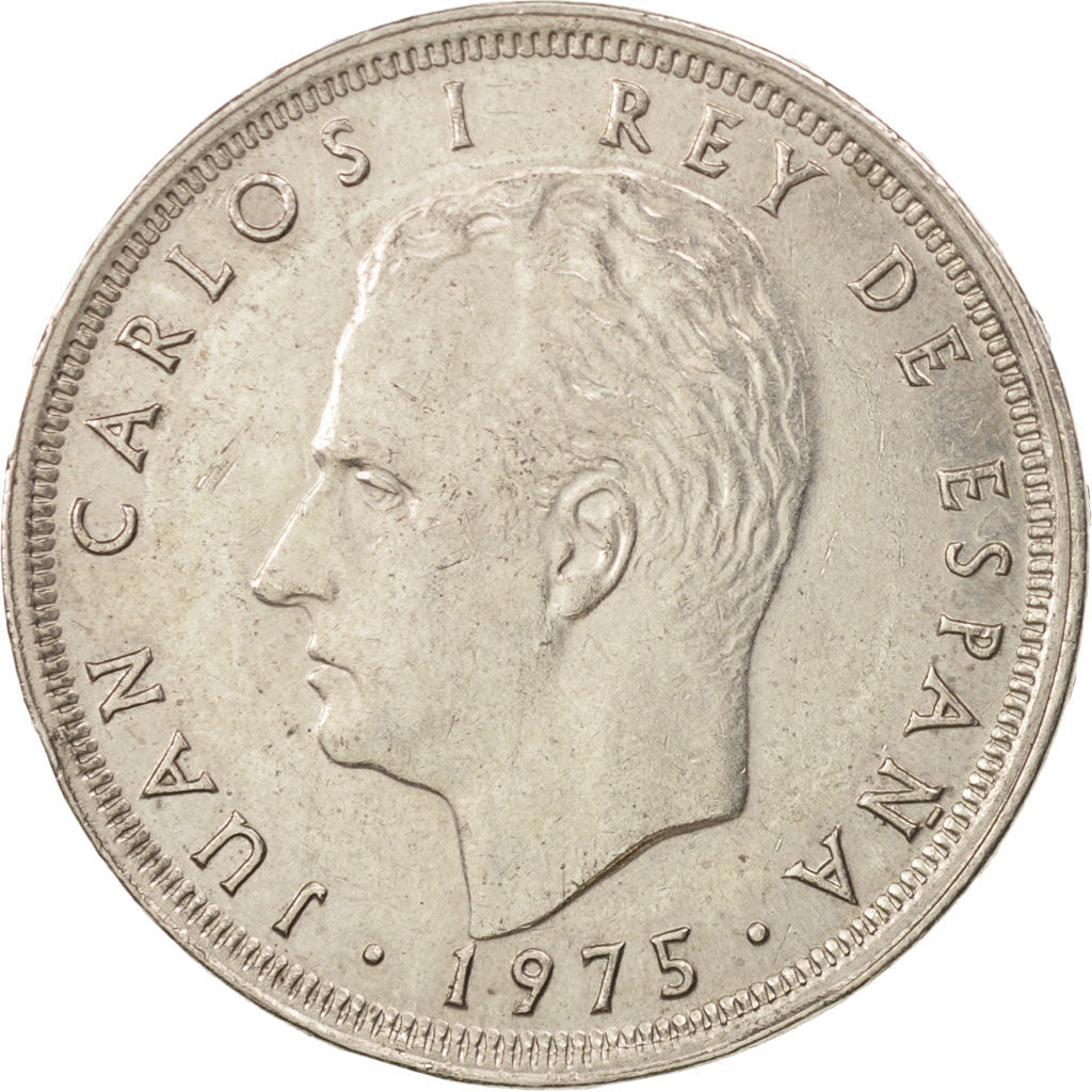 Coin, Spain, Juan Carlos I, 25 Pesetas, 1975, MS(60-62), Copper-nickel, KM:808