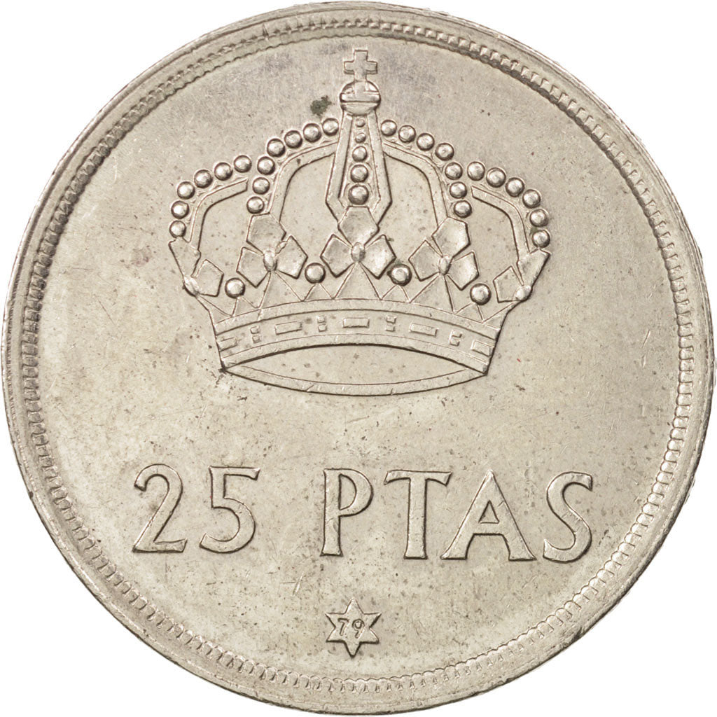Coin, Spain, Juan Carlos I, 25 Pesetas, 1975, MS(60-62), Copper-nickel, KM:808