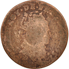 France, Louis XIV, Liard de France, 1657, Acquigny, B, Cuivre, C2G:42