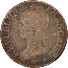 France, Dupré, 5 Centimes, 1799, An 8/5, Paris, VG(8-10), Bronze, KM:640.1