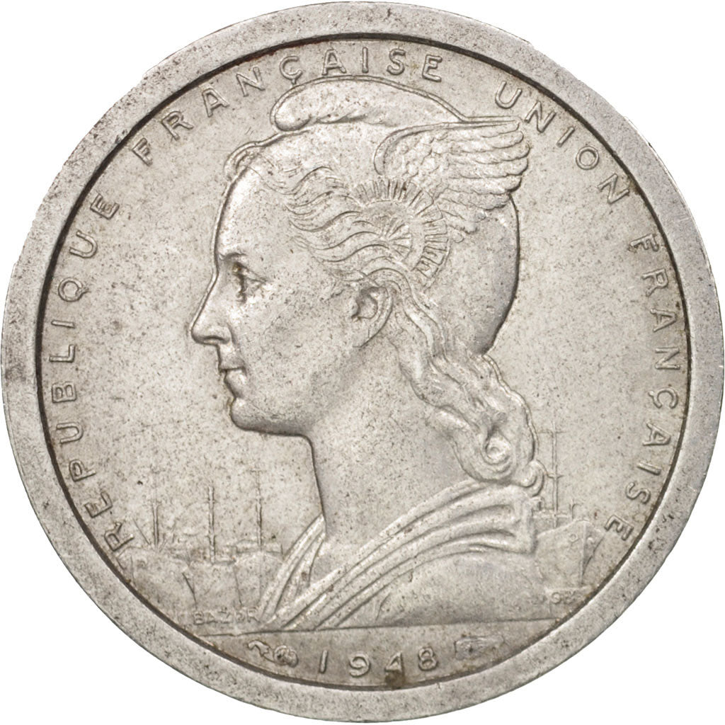 Coin, Madagascar, Franc, 1948, Paris, AU(50-53), Aluminum, KM:3