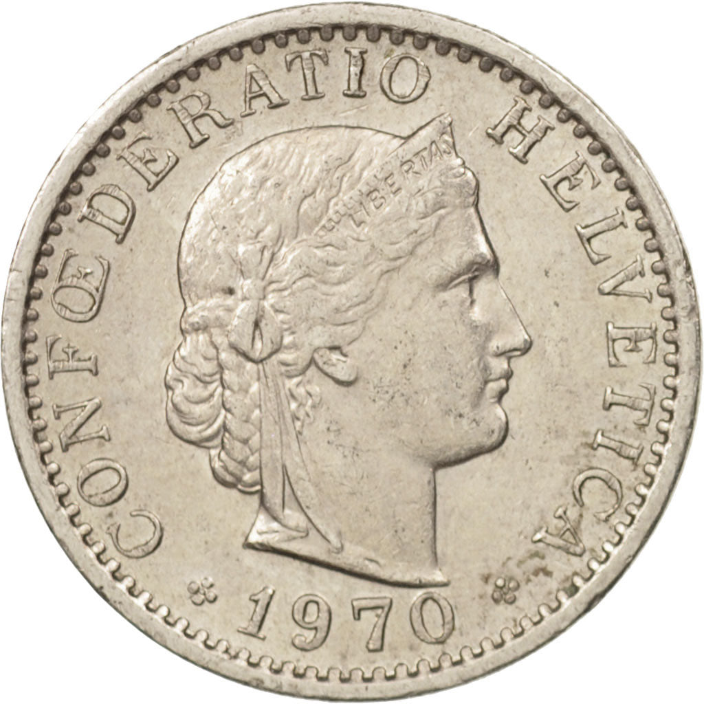 Moneta, Svizzera, 20 Rappen, 1970, Bern, SPL-, Rame-nichel, KM:29a