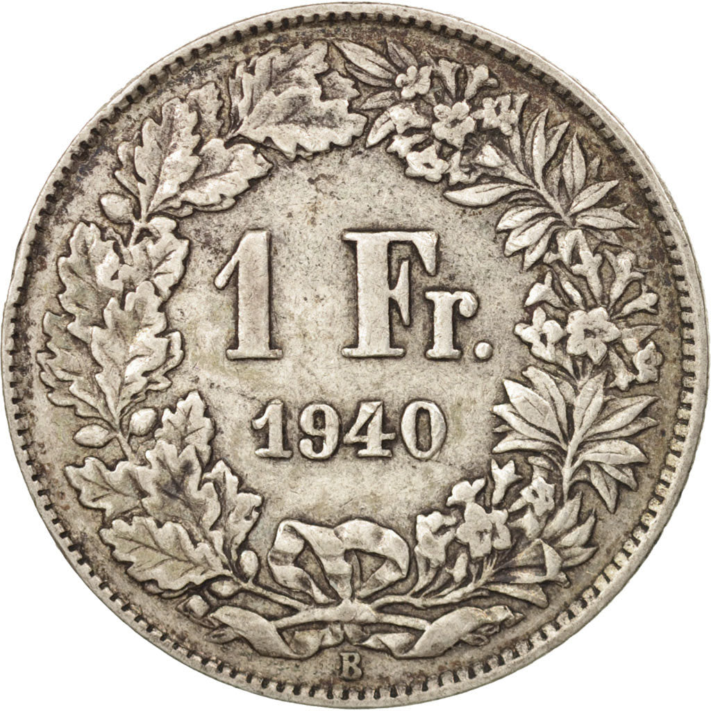 Coin, Switzerland, Franc, 1940, Bern, AU(50-53), Silver, KM:24