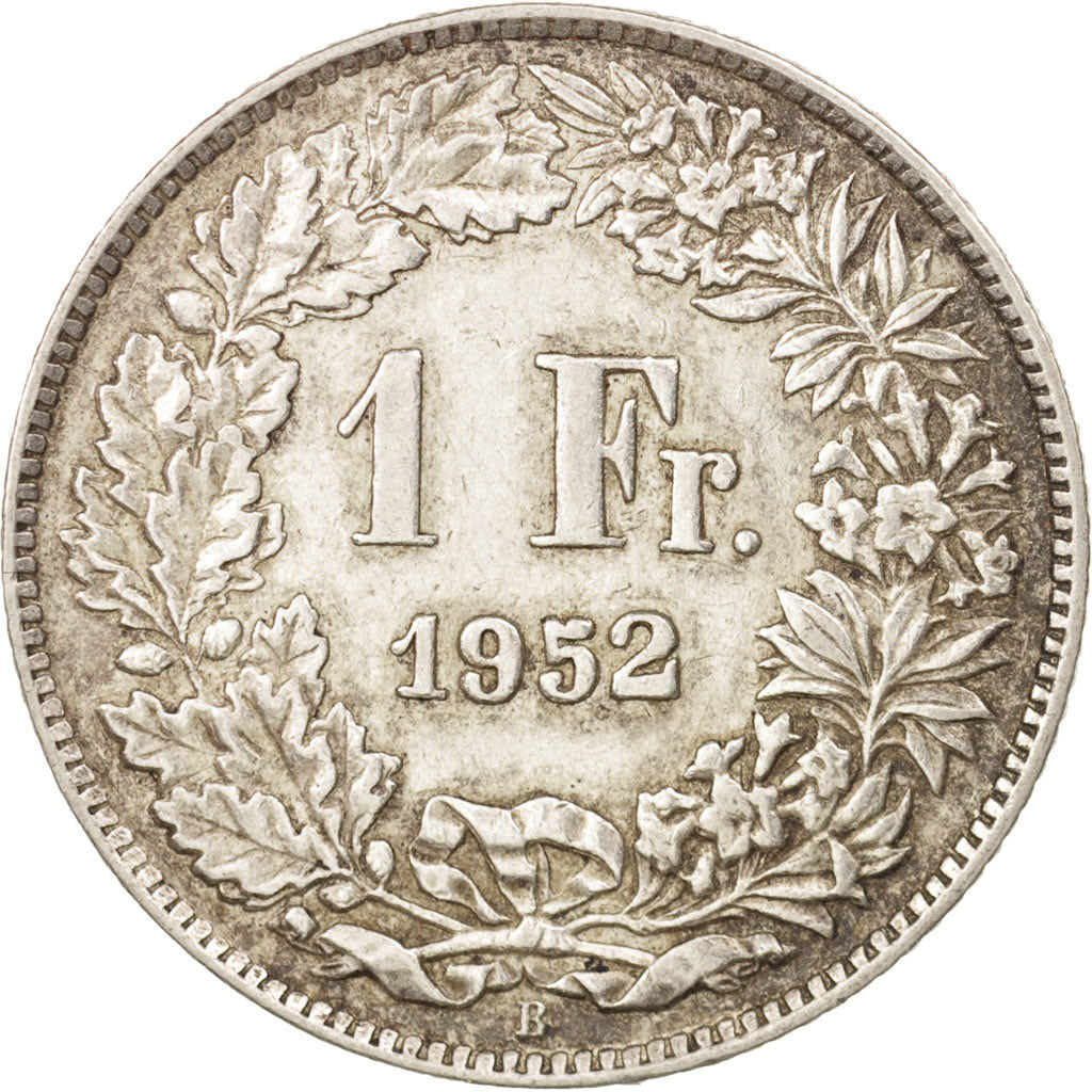 Coin, Switzerland, Franc, 1952, Bern, AU(55-58), Silver, KM:24