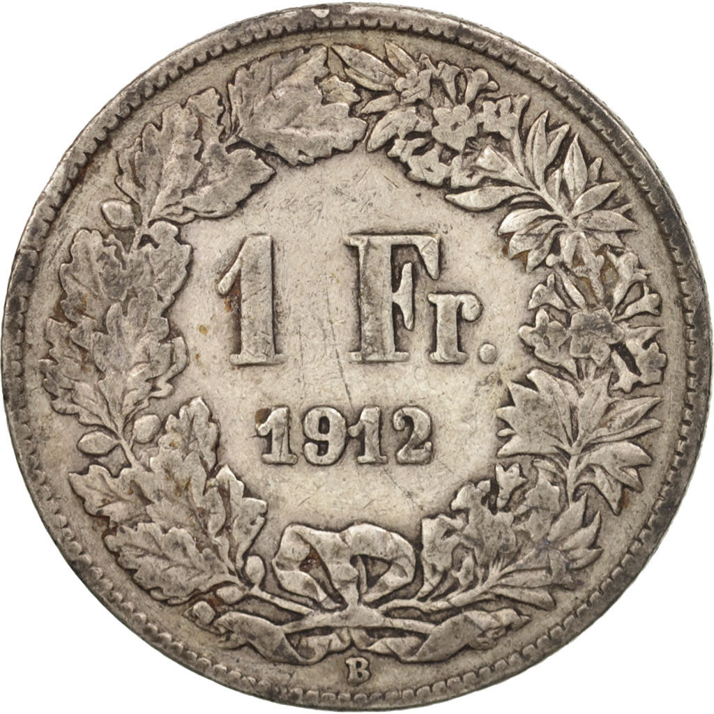 Switzerland, Franc, 1912, Bern, VF(20-25), Silver, KM:24