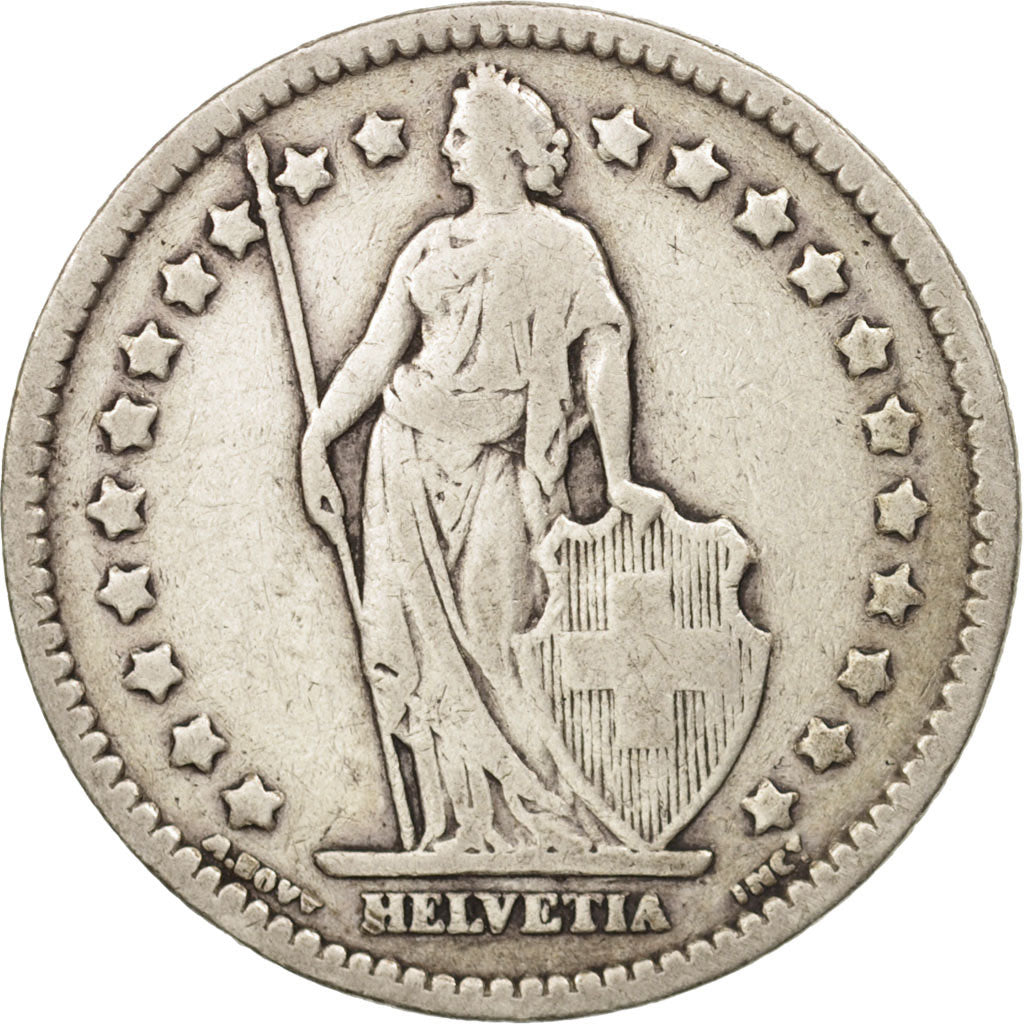 Coin, Switzerland, Franc, 1914, Bern, VF(20-25), Silver, KM:24