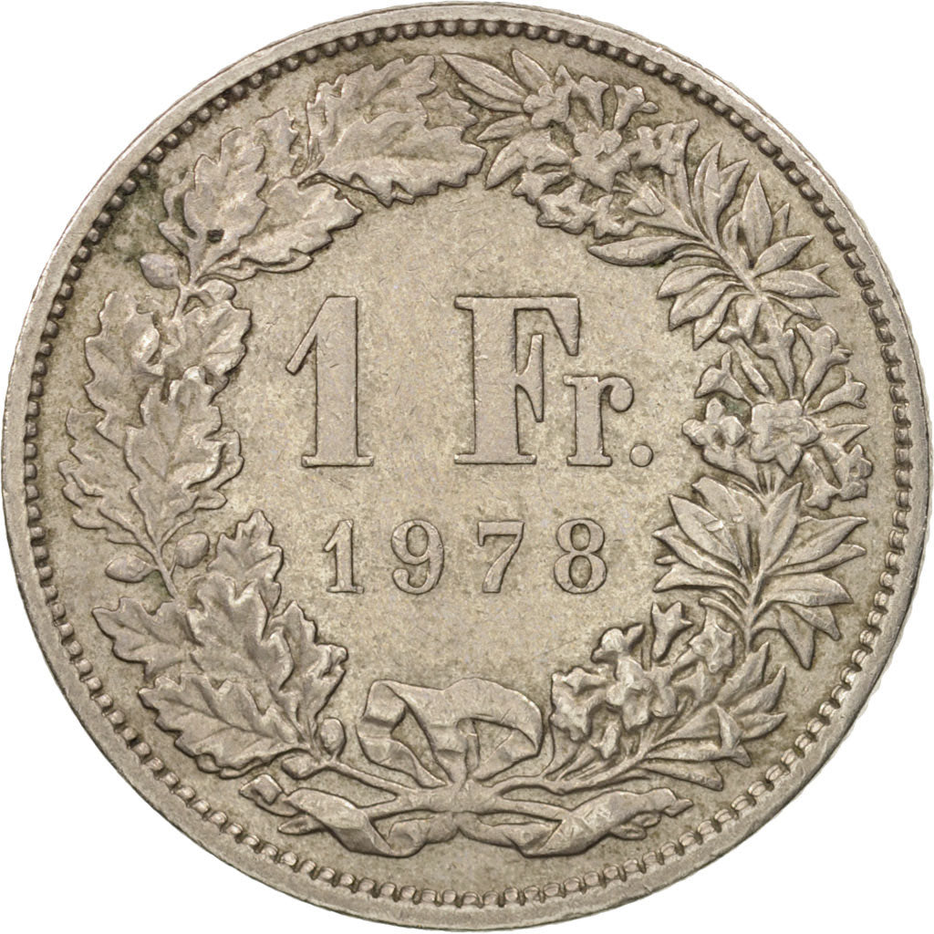 Coin, Switzerland, Franc, 1978, Bern, AU(50-53), Copper-nickel, KM:24a.1