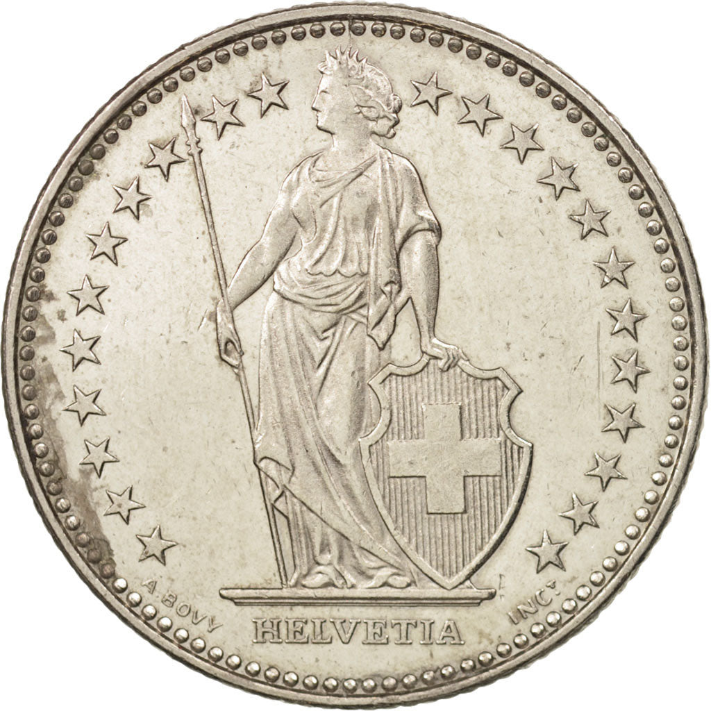 Coin, Switzerland, Franc, 1987, Bern, MS(60-62), Copper-nickel, KM:24a.3