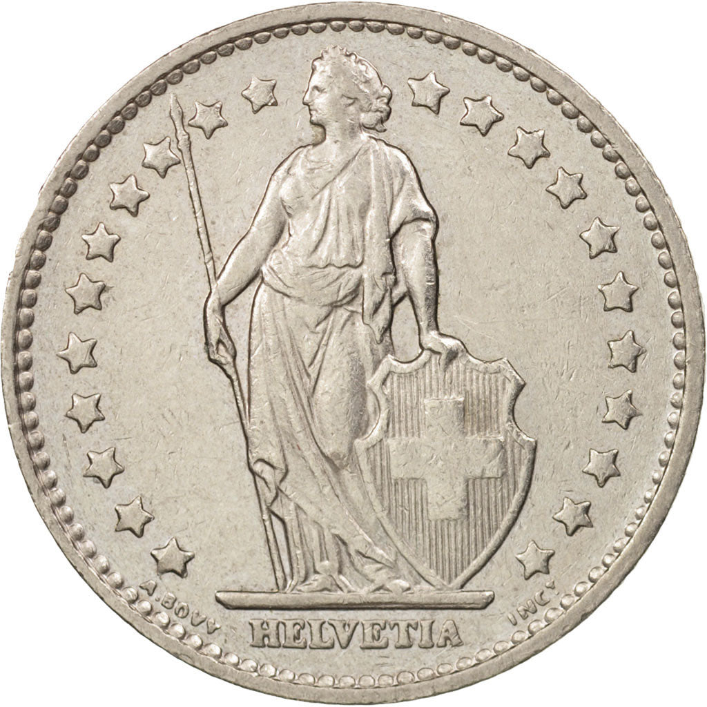 Coin, Switzerland, Franc, 1975, Bern, AU(55-58), Copper-nickel, KM:24a.1