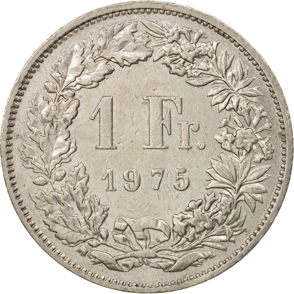 Coin, Switzerland, Franc, 1975, Bern, AU(55-58), Copper-nickel, KM:24a.1