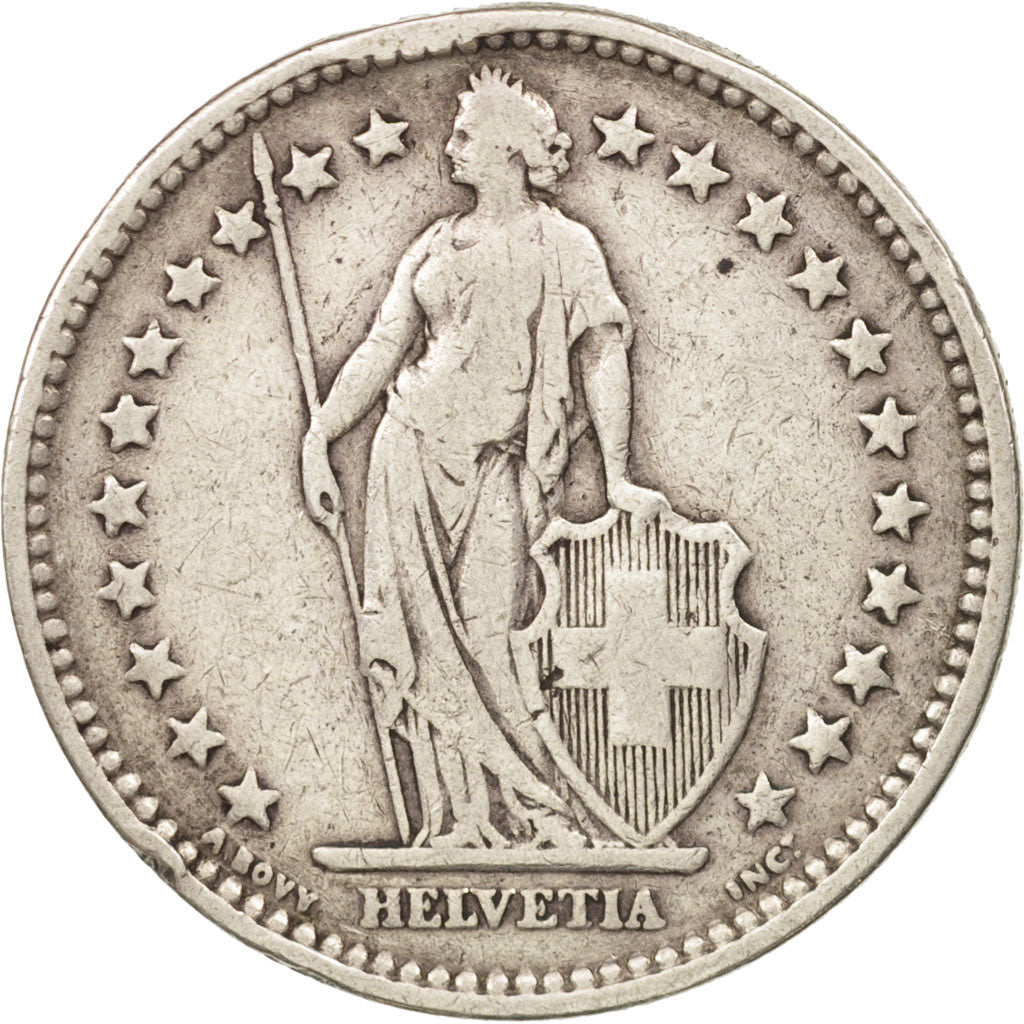 Switzerland, 2 Francs, 1906, Bern, VF(20-25), Silver, KM:21