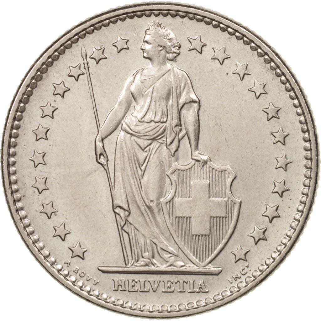 Coin, Switzerland, 2 Francs, 1972, Bern, MS(63), Copper-nickel, KM:21a.1