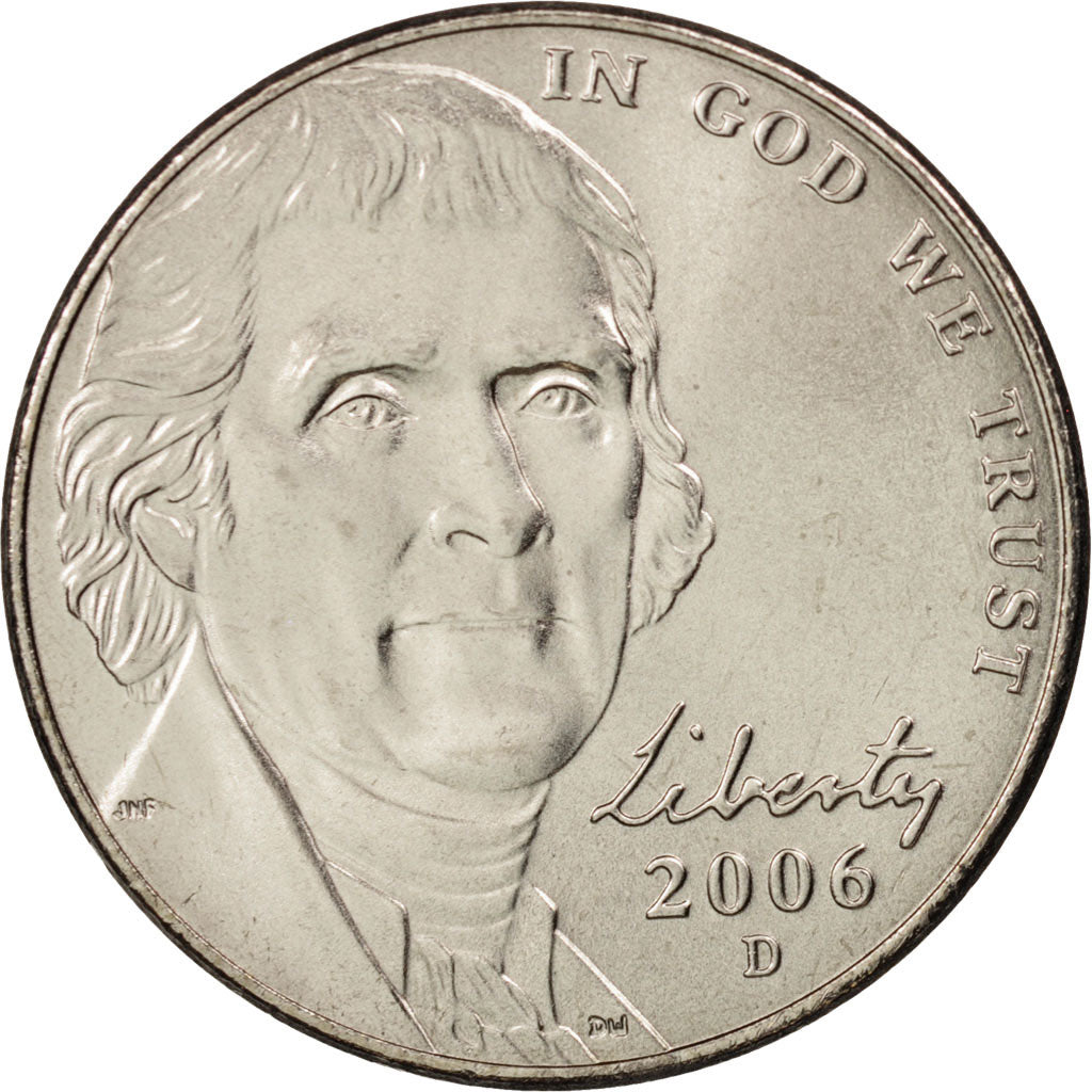 Coin, United States, Jefferson large facing portrait - Enhanced Monticello