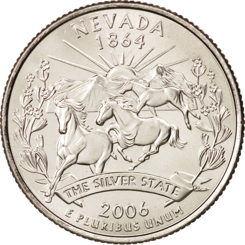 United States, Quarter, Nevada, 2006, Denver, MS(65-70), KM:382