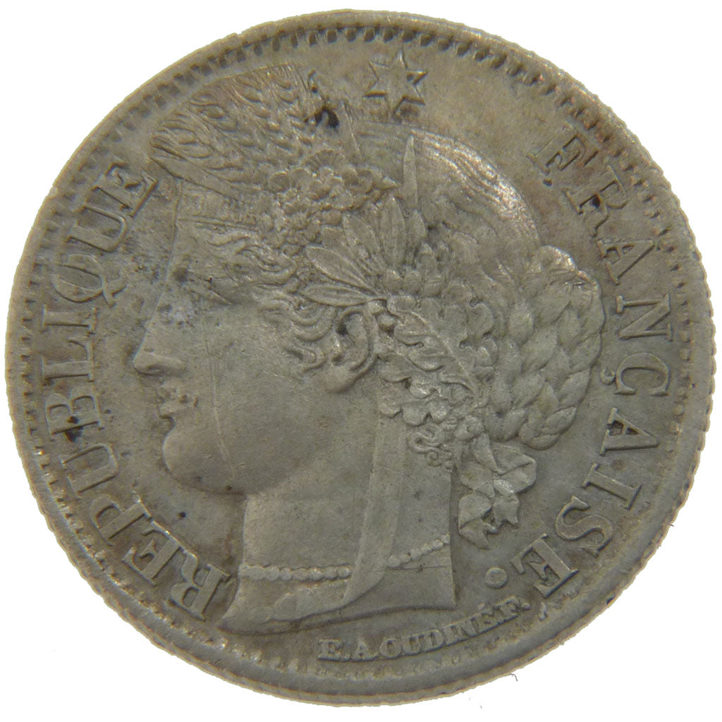 FRANCE, Cérès, 50 Centimes, 1871, Bordeaux, AU(50-53), Silver, Gadoury #419, 2..