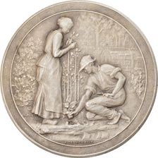 France, Medal, Horticulture, Jardins, Desaide, AU(55-58), Silvered bronze