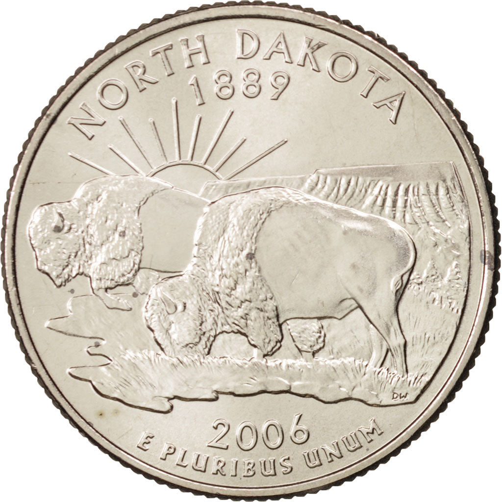United States, Quarter, North Dakota, 2006, Philadelphia, MS(65-70), KM:385