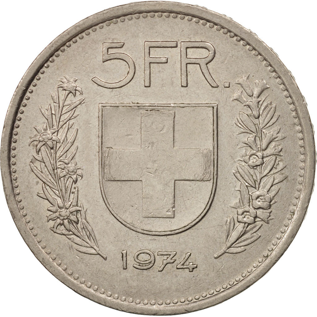Suisse, 5 Francs, 1974, Bern, SUP, Copper-nickel, KM:40a.1