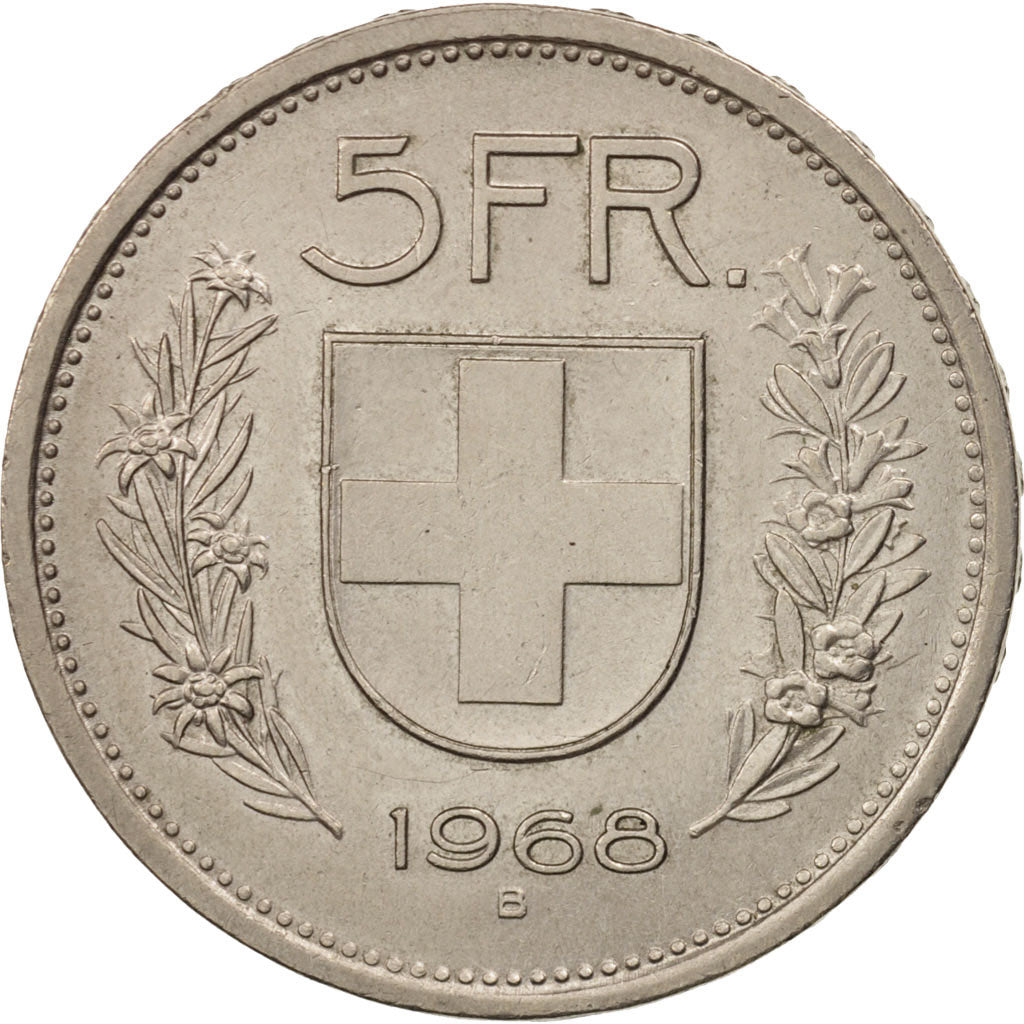 Munten, Zwitserland, 5 Francs, 1968, Bern, PR+, Copper-nickel, KM:40a.1