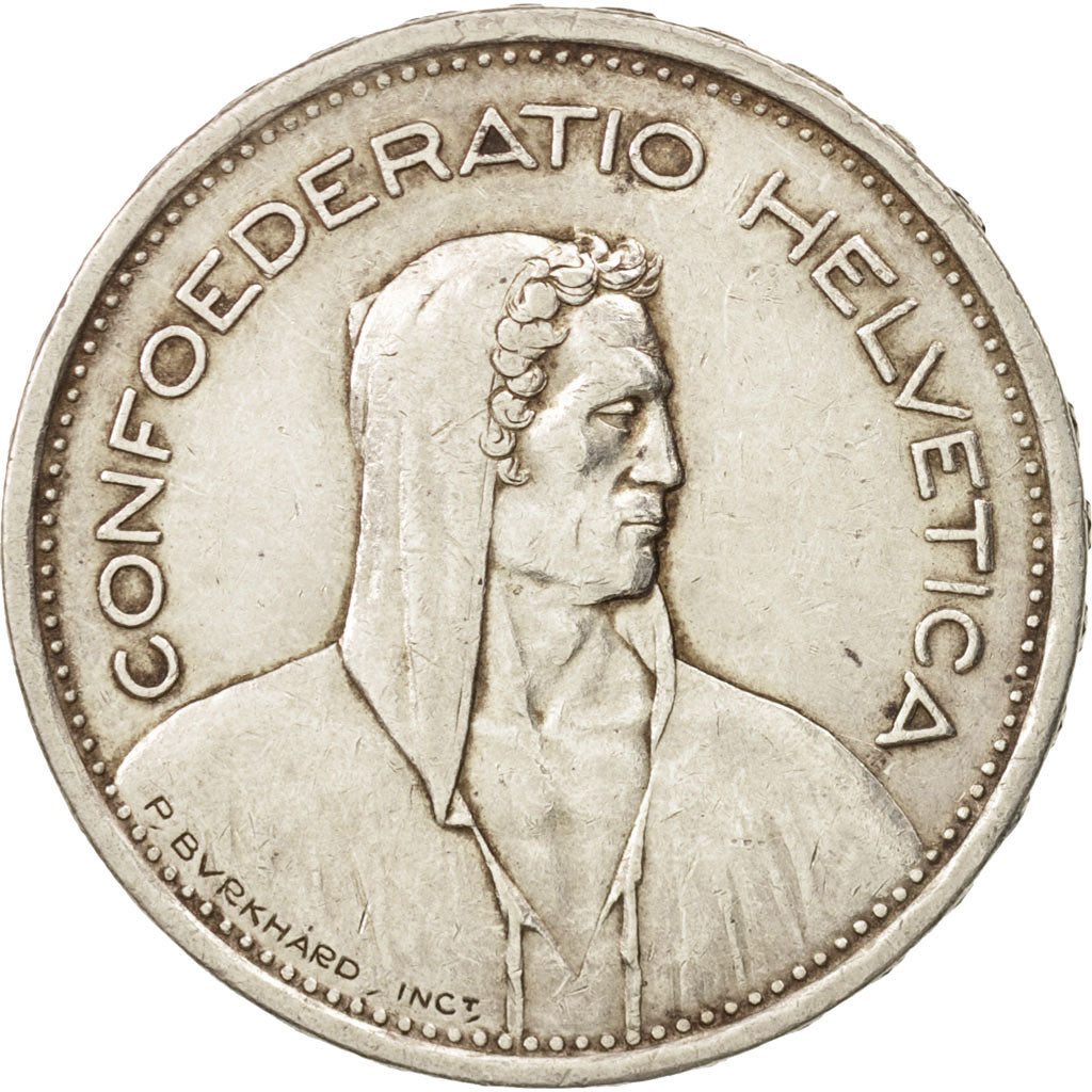Svizzera, 5 Francs, 1954, Bern, BB+, Rame-nichel, KM:40a.1