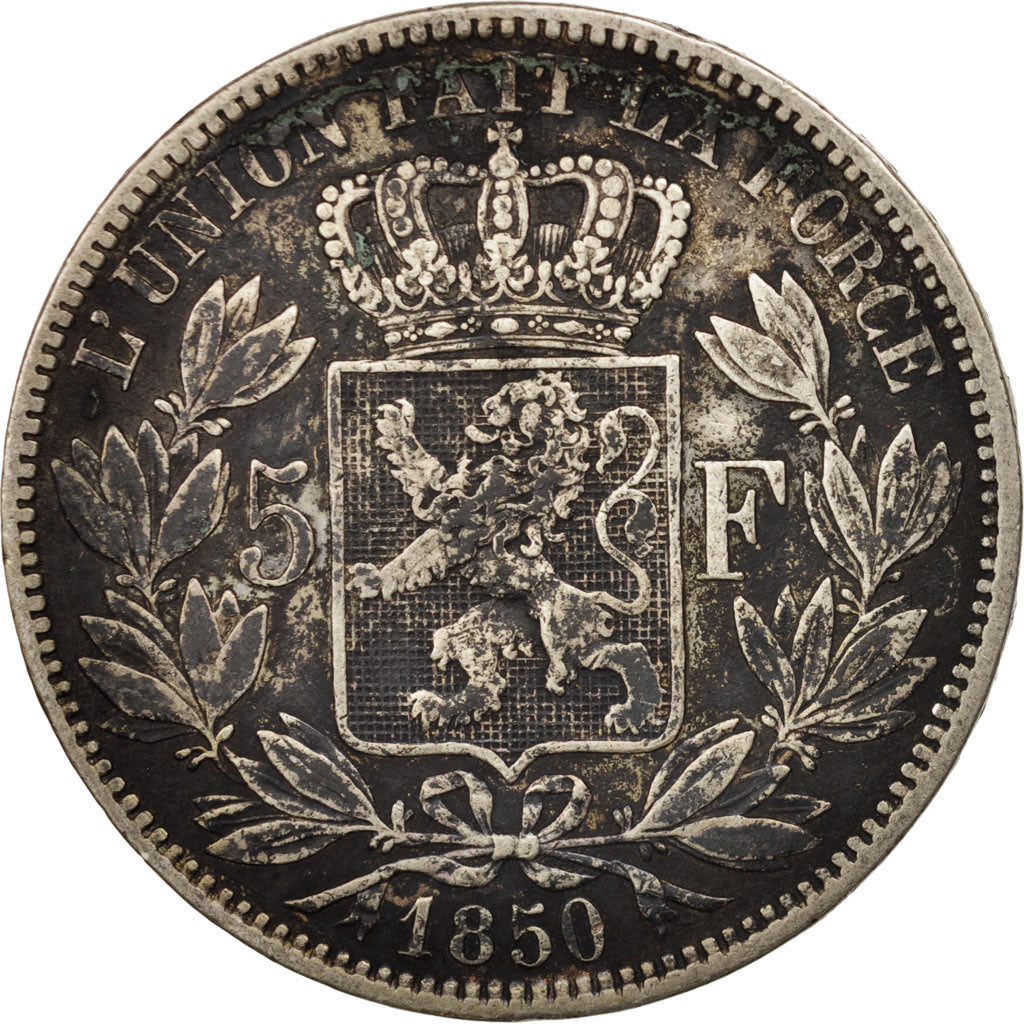 Belgium, Leopold I, 5 Francs, 5 Frank, 1850, VF(30-35), Silver, KM:17