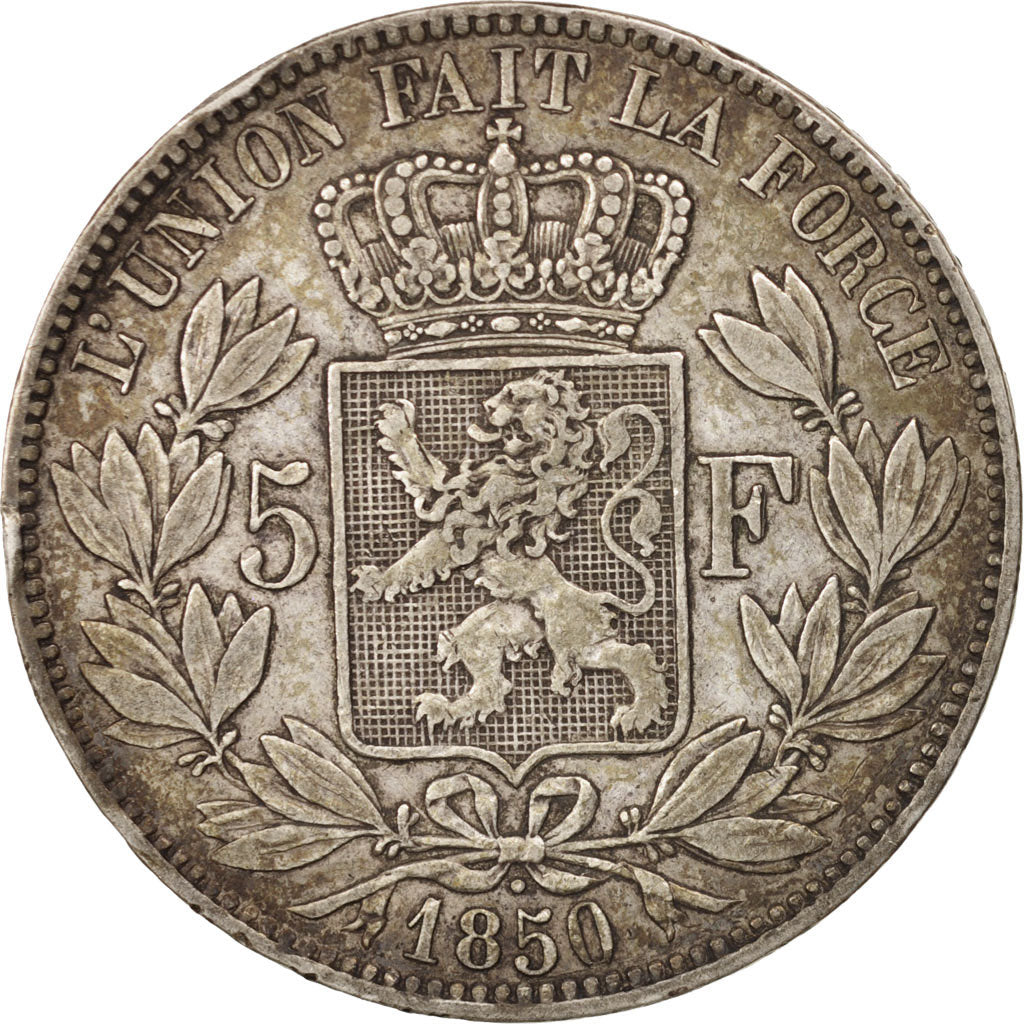 Belgium, Leopold I, 5 Francs, 5 Frank, 1850, EF(40-45), Silver, KM:17