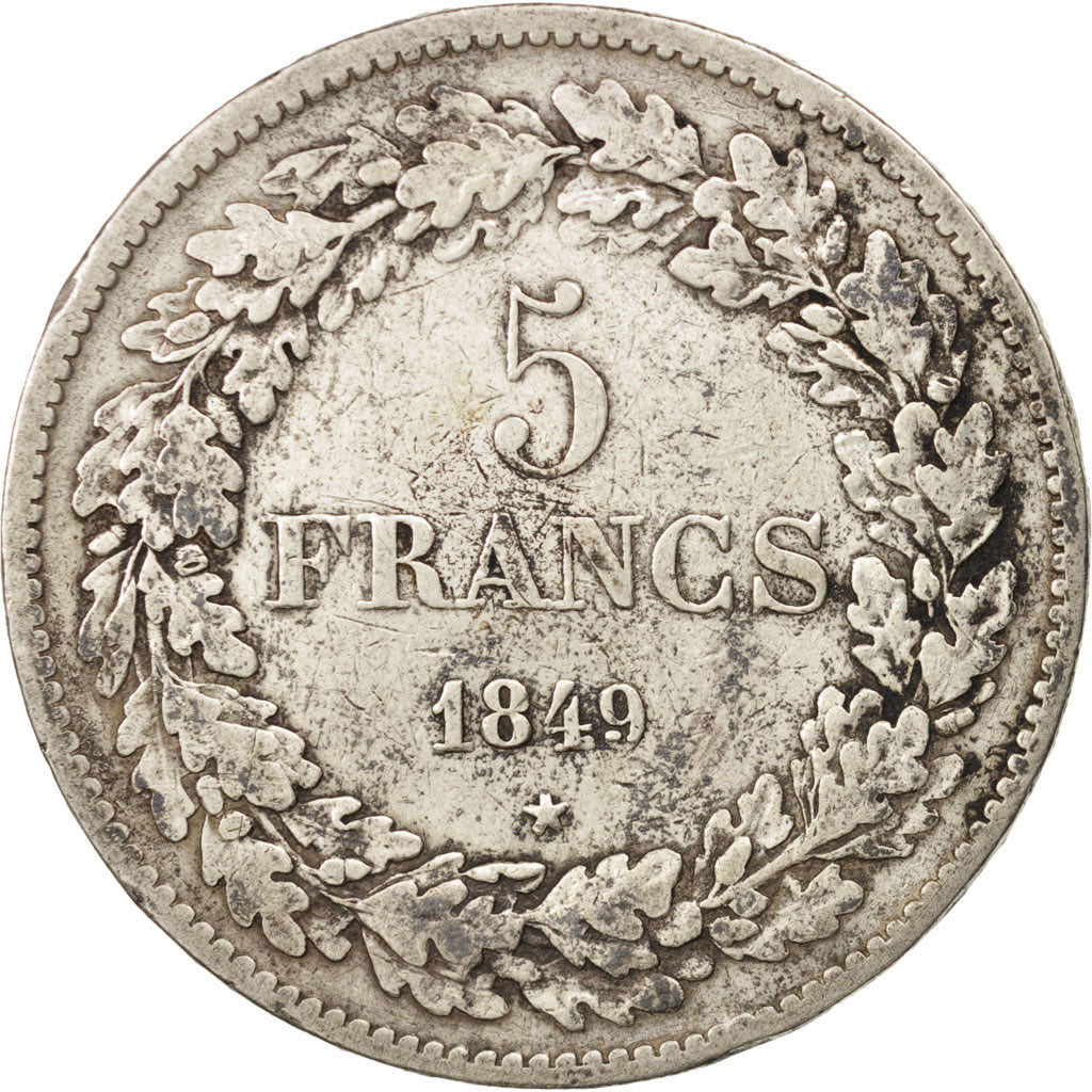 Monnaie, Belgique, Leopold I, 5 Francs, 5 Frank, 1849, TB+, Argent, KM:3.2