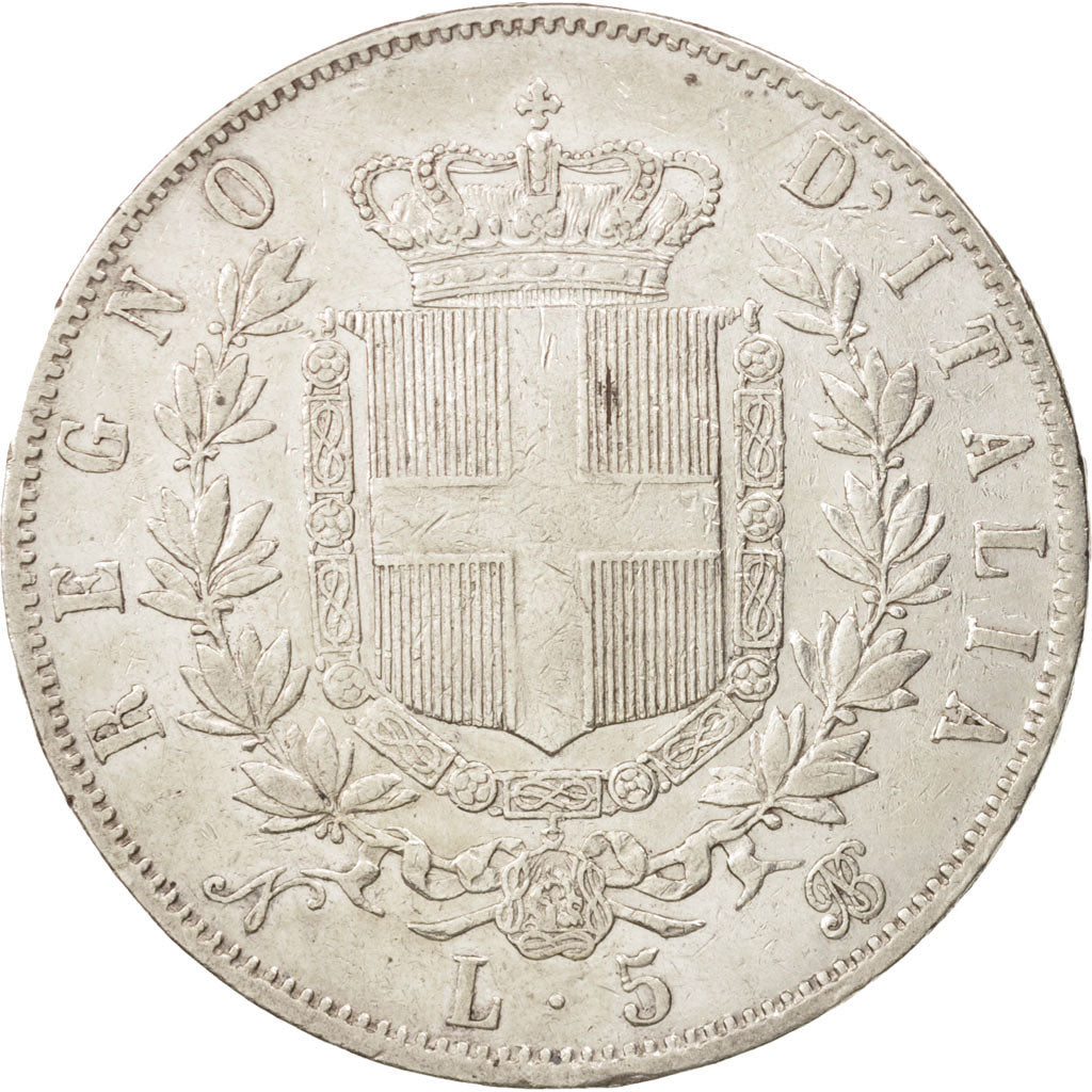 Italy, Vittorio Emanuele II, 5 Lire, 1864, Naples, VF(30-35), Silver, KM:8.2