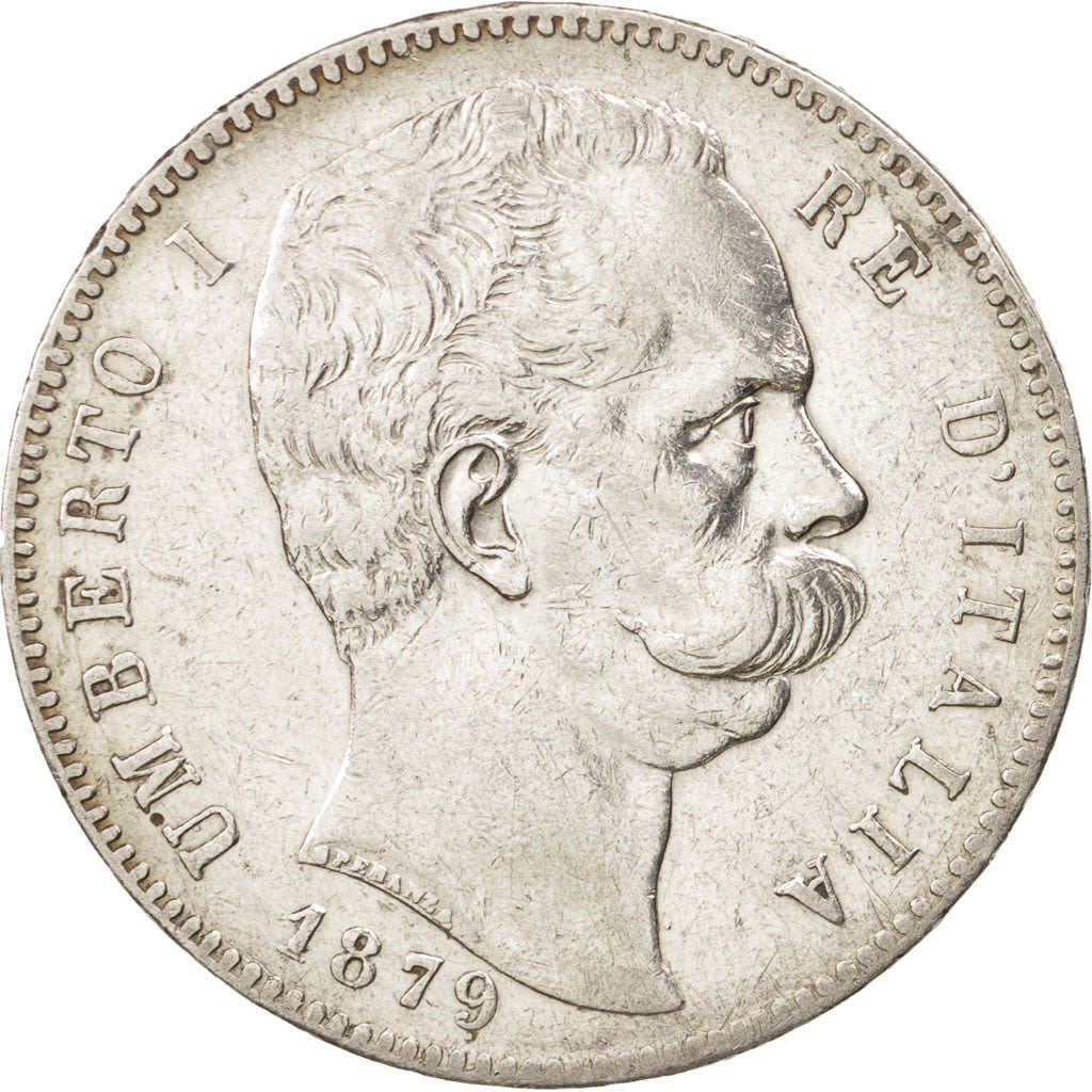 Coin, Italy, Umberto I, 5 Lire, 1879, Rome, EF(40-45), Silver, KM:20