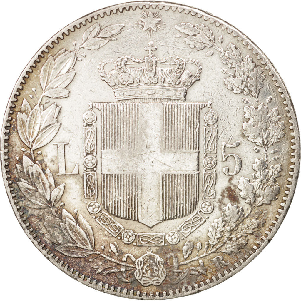 Coin, Italy, Umberto I, 5 Lire, 1879, Rome, EF(40-45), Silver, KM:20