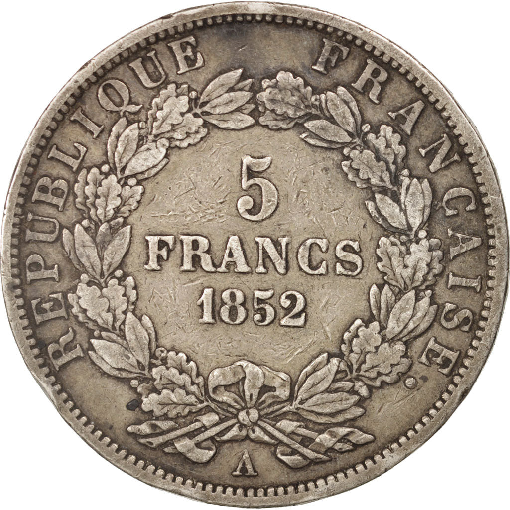 France, Napoléon III, 5 Francs, 1852, Paris, VF(20-25), Silver, KM:773.1