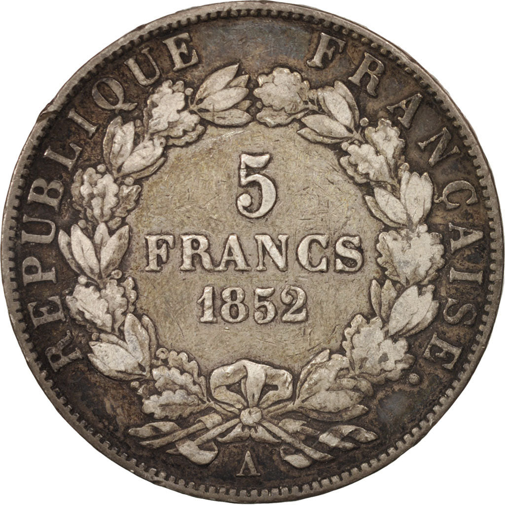France, Napoléon III, 5 Francs, 1852, Paris, VF(20-25), Silver, KM:773.1