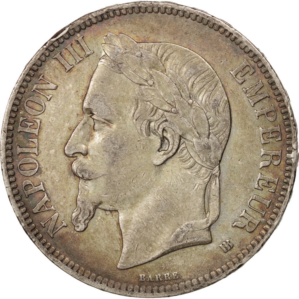 Coin, France, Napoléon III, 5 Francs, 1869, Strasbourg, EF(40-45), Silver