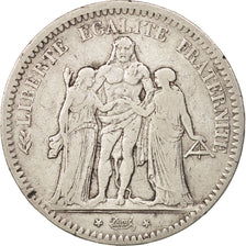 Francia, Hercule, 5 Francs, 1849, Strasbourg, MB, Argento, KM:756.2, Gadoury:683