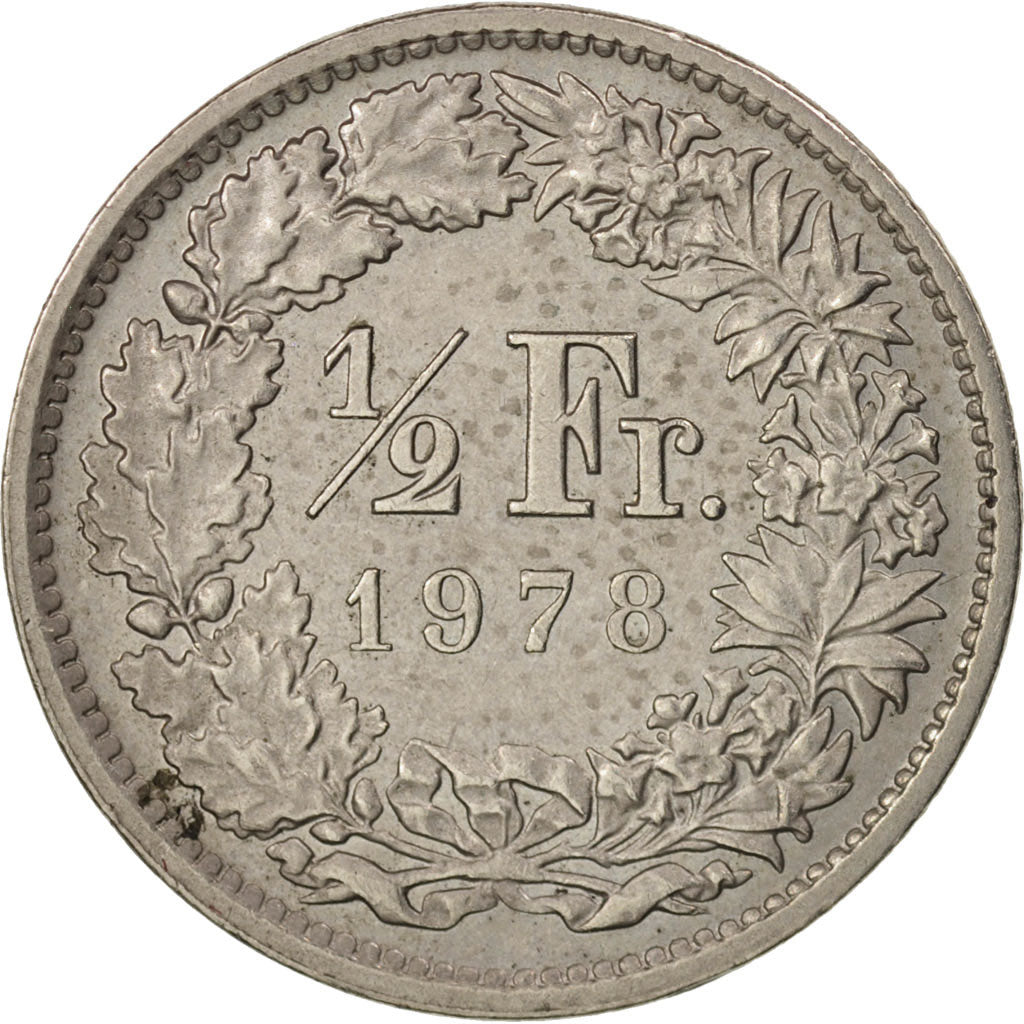 Münze, Schweiz, 1/2 Franc, 1978, Bern, VZ, Copper-nickel, KM:23a.1