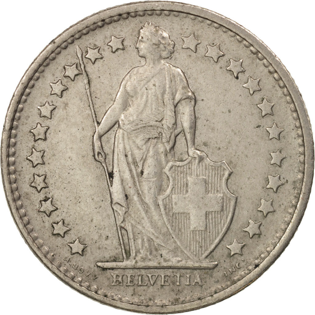 Coin, Switzerland, 1/2 Franc, 1968, Bern, AU(50-53), Copper-nickel, KM:23a.1