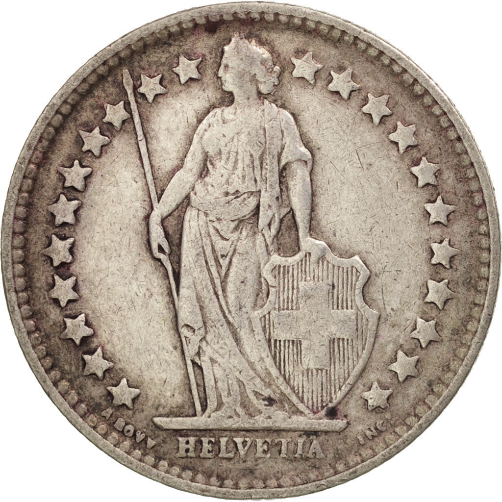 Moneta, Szwajcaria, 1/2 Franc, 1920, Bern, VF(30-35), Srebro, KM:23