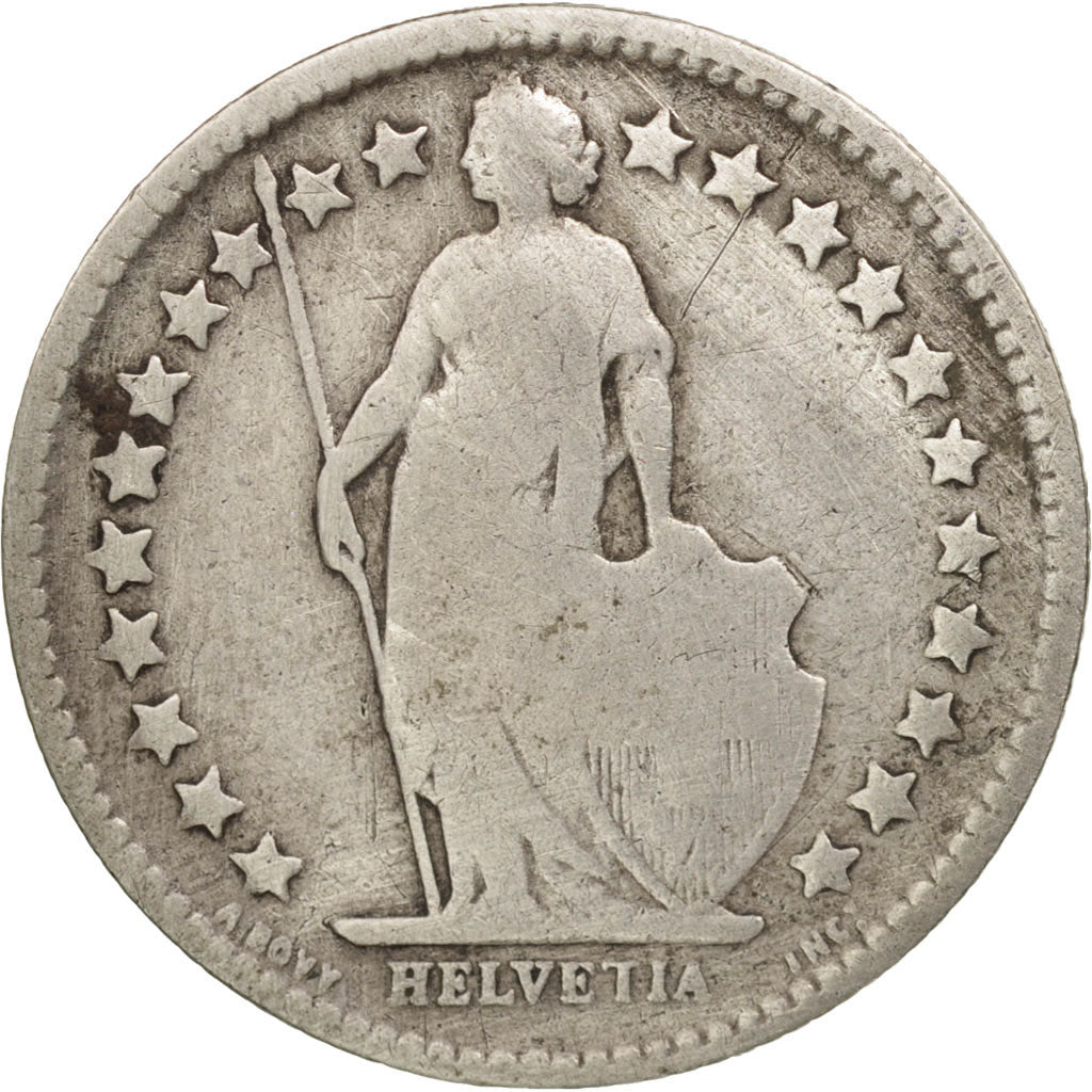 Switzerland, 1/2 Franc, 1904, Bern, F(12-15), Silver, KM:23